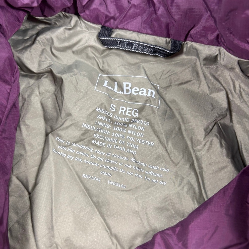 LL Bean Women's S Purple Primaloft Quilted Vest Full Zip Winter 288310 - Picture 4 of 6